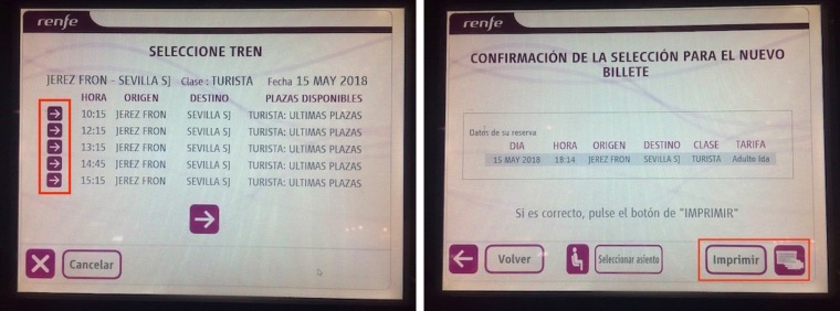スペインの鉄道MDの切符の変更方法