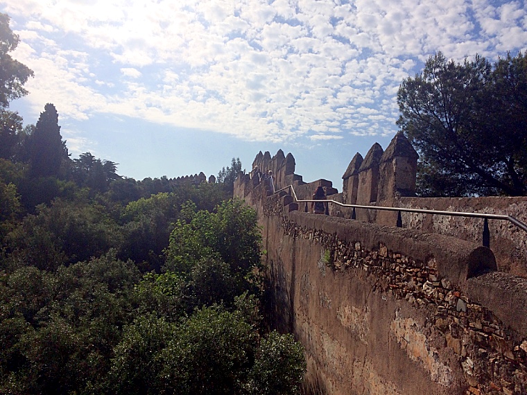 マラガのヒブラルファロ城の城壁