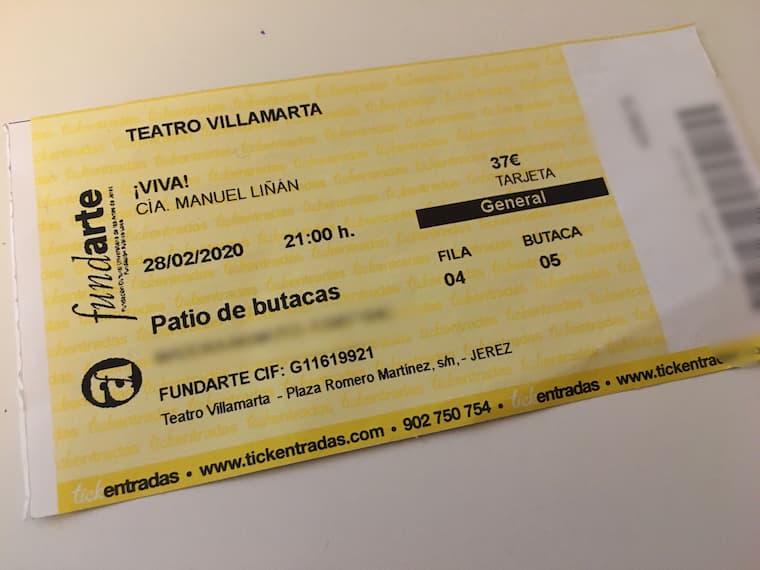 マヌエル・リニャンの『VIVA!』のチケット